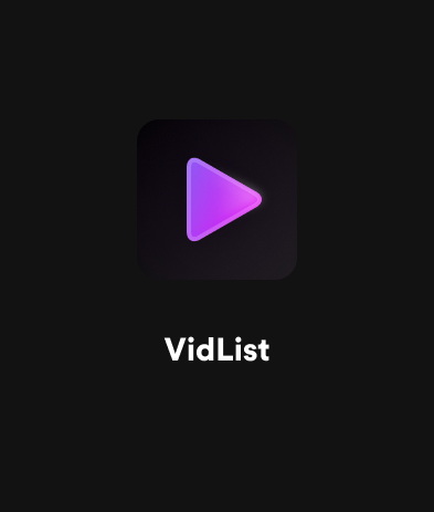 VidList App Preview